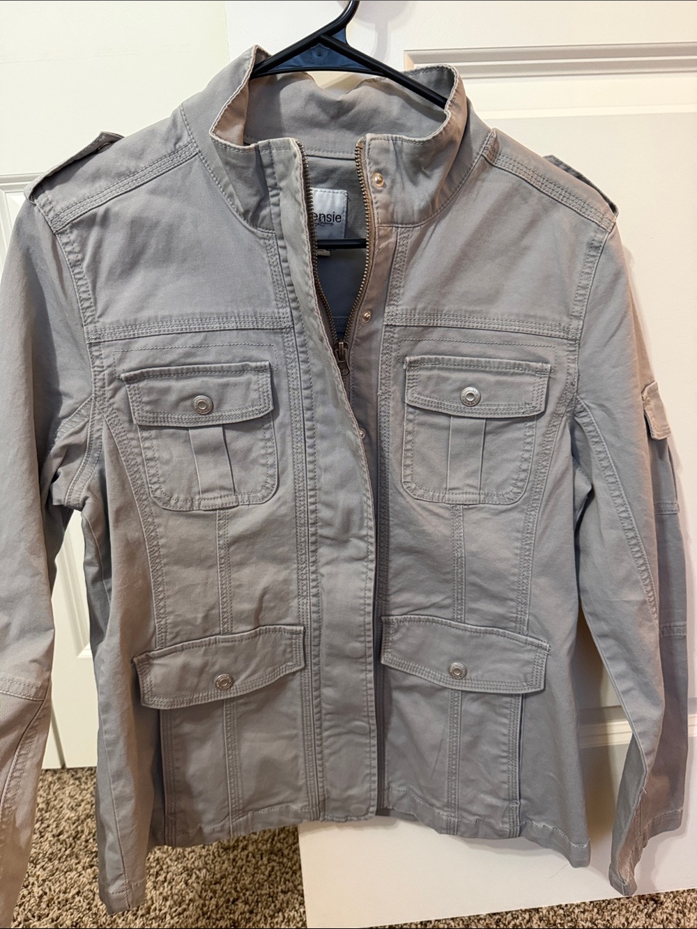 Kensie Women's Light Gray Utility Jacket